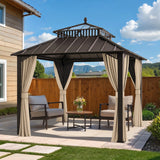 Sunjoy Kingston Horizon PC-Vent Gazebo - Brown, 10x10, view 2