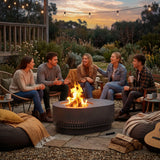Sunjoy Vulcan Oval Smokeless Fire Pit 38", Dot Grid - Gray, view 2