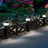 Sunjoy 5-Pack Metal Lattice Garden Fence with Solar Lights - Earth Brown, view 2