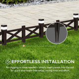 Sunjoy 5-Pack Metal Lattice Garden Fence with Solar Lights - Earth Brown, view 3