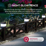 Sunjoy 5-Pack Metal Lattice Garden Fence with Solar Lights - Earth Brown, view 4