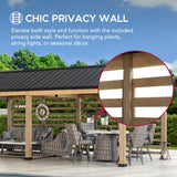 Sunjoy Newville Wood Carport with Privacy Wall and Rain Gutter, 10x22, view 3