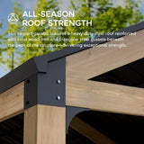 Sunjoy Newville Wood Carport with Privacy Wall and Rain Gutter, 10x22, view 6