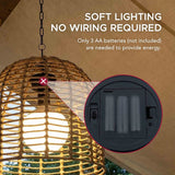 Sunjoy Chandelier Wicker Hanging Light Fixture with Remote Control - Light Brown, view 3