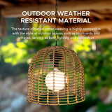 Sunjoy Chandelier Wicker Hanging Light Fixture with Remote Control - Light Brown, view 6