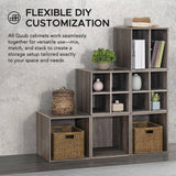 Sunjoy Quub Split Cabinet, Space Saving Stackable MDF Wood Cabinet, view 5
