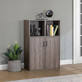 Sunjoy Quub Two Door Cabinet, Space Saving Stackable MDF Wood Cabinet, view 2