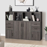 Sunjoy Quub Two Door Cabinet, Space Saving Stackable MDF Wood Cabinet, view 3