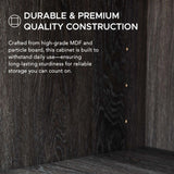 Sunjoy Quub Two Door Cabinet, Space Saving Stackable MDF Wood Cabinet, view 5