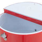 Sunjoy Oasis Rolling Patio Ice Chest Cart 60 Qt with Storage Shelf- Vintage Red, view 6