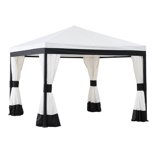 Sunjoy White+Black Replacement Canopy For Villeneuve Gazebo (10X10 Ft) A101011300/A101011310 Sold At SunNest