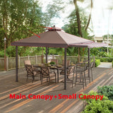 Sunjoy Dark Brown+Dark Gray Replacement Canopy For Gazebo With Awning (10X10 Ft) L-GZ1023PST-A Sold At Menards, view 2