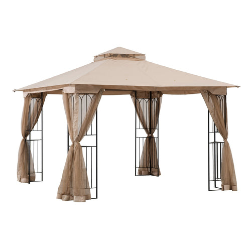 Sunjoy Beige Replacement Canopy For Nikkie Steel Patio Gazebo (10x10 Ft) A101011010