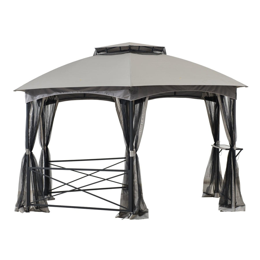 Sunjoy Light Grey+Dark Grey Replacement Canopy For Hexagonal Gazebo (13x15 ft) A101011200 Sold At SunNest