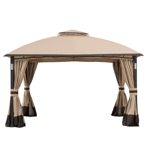 Tan+Brown Replacement Canopy For Moorehead Steel Patio Gazebo (11X13 Ft) A101011500 Sold At Sunjoy