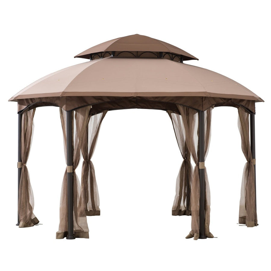 Sunjoy Khaki+Light Brown Replacement Canopy For Manat soft top gazebo (14x14 Ft) A101011800 Sold At SunNest