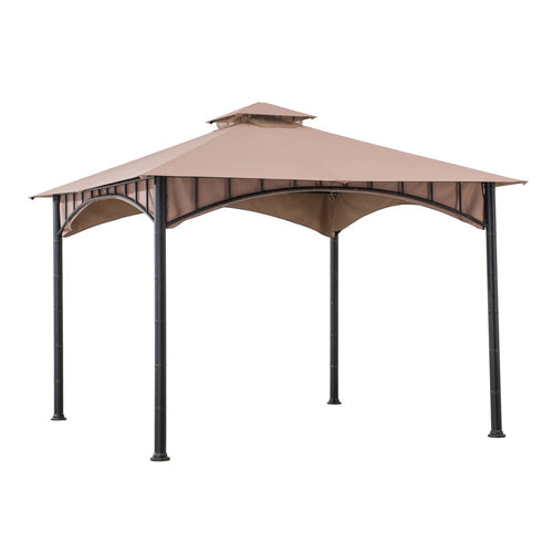 Sunjoy Khaki Replacement Canopy For Outdoor Patio Beige 2-Tier Steel Backyard Soft Top Gazebo (11x11 Ft) A101011910
