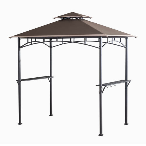 Sunjoy Light Brown+Khaki Replacement Canopy For Grill Gazebo With Led Lights (5X8 Ft) L-GG001PST-H Sold At Menards