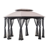 Sunjoy Khaki+Black Replacement Canopy For Manhattan Gazebo (10X12 Ft) L-GZ1138PST-A Sold At BigLots, view 2