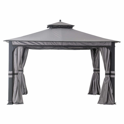 Sunjoy Dark Gray+Black Replacement Canopy For Grey Soft Top Gazebo (10X12 Ft) L-GZ1140PST-G Sold At Lowe's