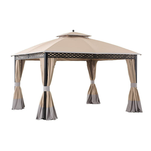 Sunjoy Sesame+Light Gray Replacement Canopy For Oakmont Gazebo (10X12 Ft) L-GZ1188PST-A Sold At Big Lots