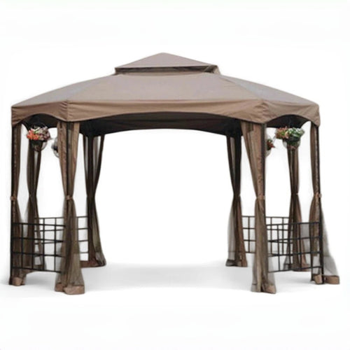 Sunjoy Khaki Replacement Canopy For Sienna Gazebo (10X12 Ft) L-GZ240PST-A Sold At BigLots