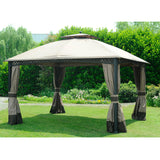 Sunjoy Khaki+Dark Brown Replacement Canopy For Windsor Gazebo (10X12 Ft) L-GZ717PST-C Sold At Big Lots, view 2