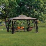 Sunjoy Light Brown Replacement Canopy For Regency II Gazebo (10x12 FT) L-GZ798PST Sold At OSJ, view 3
