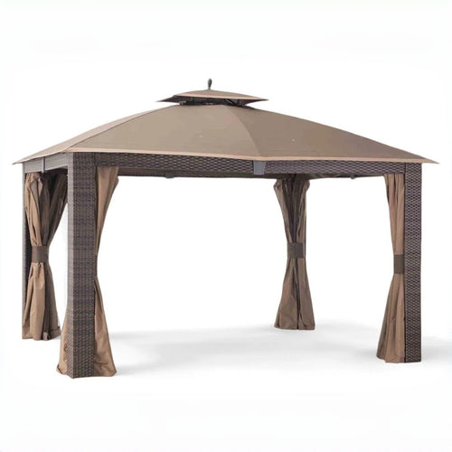 Sunjoy Dark Brown Replacement Canopy For Sonoma Resin Wicker Gazebo (10X12 Ft) L-GZ815PST-1 Sold At BigLots