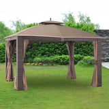 Sunjoy Dark Brown Replacement Canopy For Sonoma Resin Wicker Gazebo (10X12 Ft) L-GZ815PST-1 Sold At BigLots, view 2