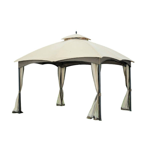 Sunjoy Sesame+Ginger Snap+Beige Replacement Canopy (Deluxe Version) For Cabin-Style Soft Top Gazebo (10x12 FT) L-GZ933PST Sold At Home Depot