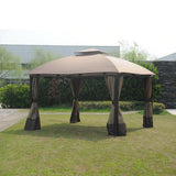 Sunjoy Ginger Snap+Dark Brown Replacement Canopy (Deluxe Version) For South Hampton Gazebo (11x13 FT) L-GZ659PST Sold At BigLots, view 2