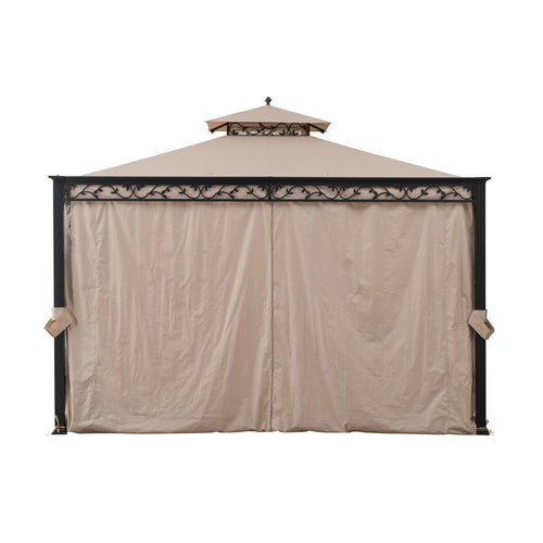 Sunjoy Khaki Replacement Curtain For Bewkes Soft Top Gazebo (10X12 Ft) A101003202 Sold At SunNest