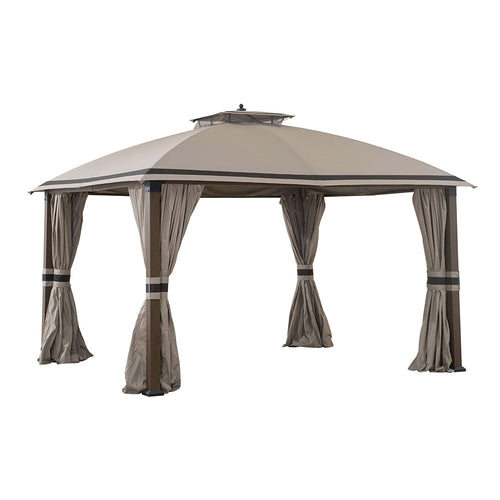 Sunjoy Light Grey+Black Replacement Curtain For Eagle Brooke Soft Top Gazebo (10X12 Ft) A101007600 Sold At Big Lots US