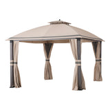 Sunjoy Beige+Dark Grey Replacement Curtain For Asheville Soft Top Gazebo (10x12 FT) A101007604 Sold At Big Lots, view 2