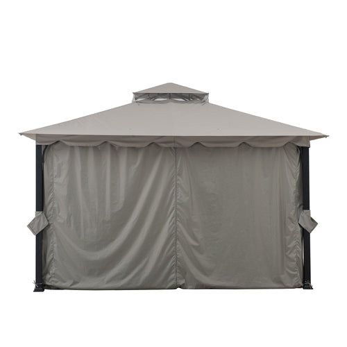 Sunjoy Light Grey Replacement Curtain For Overhangs bain Gazebo (11X13 Ft) A101011410/A101011400 Sold At SunNest