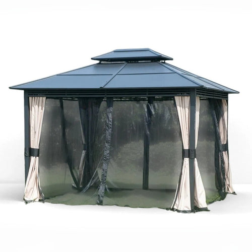 Sunjoy Beige Replacement Curtain For Lakewood Hard Top Gazebo (10X12 Ft) A102001703/A102001704 Sold At BigLots
