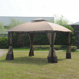 Sunjoy Ginger Snap+Dark Brown Replacement Curtain For South Hampton Gazebo (11x13 FT) L-GZ659PST Sold At BigLots, view 2