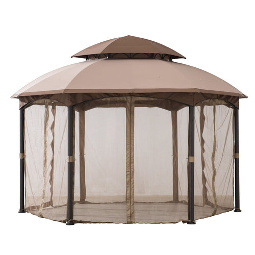 Sunjoy Light Brown Replacement Mosquito Netting For Manat Soft Top gazebo (14x14 Ft) A101011800 Sold At SunNest