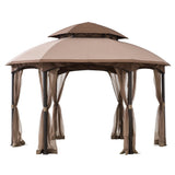 Sunjoy Light Brown Replacement Mosquito Netting For Manat Soft Top gazebo (14x14 Ft) A101011800 Sold At SunNest, view 2