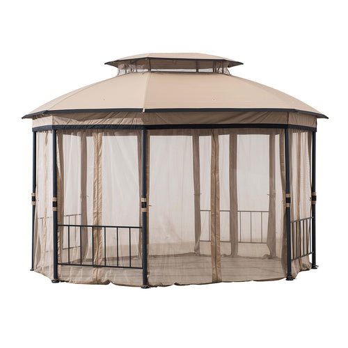 Sunjoy Khaki+Black Replacement Mosquito Netting For Jeffries V.2B Octagonal Gazebo (10X12 Ft) A101013211 Sold At BigLots