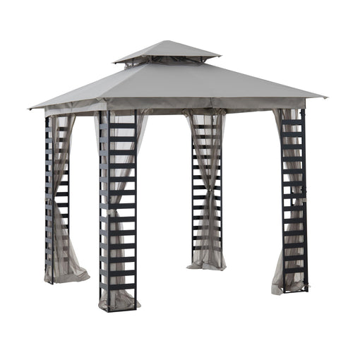 Sunjoy Gray Replacement Mosquito Netting For Hampton Bay Sherwood Soft Top Roof Gazebo (8X8 Ft) A101022920