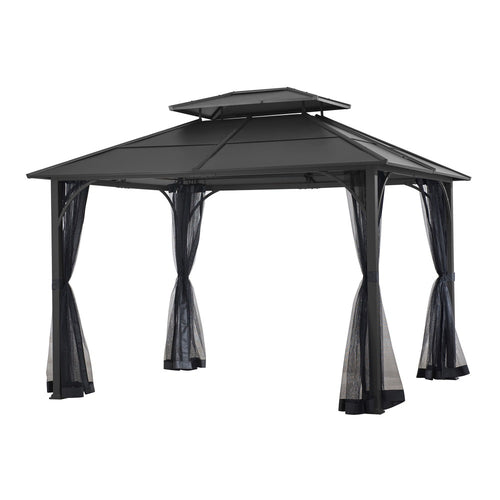 Sunjoy Black Replacement Mosquito Netting For Hampton Bay Farrington Hard Top Gazebo (10X12 Ft) A102001730