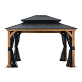Sunjoy Black Replacement Mosquito Netting For Garwood Hardtop Wood Gazebo (11x13 FT) A102013104/A102013105 Sold At Big Lots US, view 2