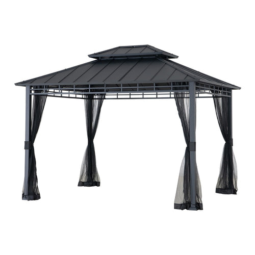 Sunjoy Black Replacement Mosquito Netting For Broyhill Bancroft Hard Top Metal Gazebo (10X12 Ft) A102015360