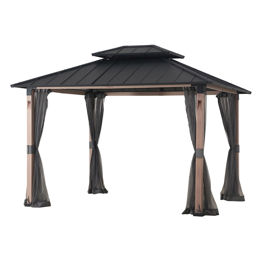 Sunjoy Dark Grey Replacement Mosquito Netting For Winfield Hardtop Gazebo (10X12 Ft) A102023900 Sold At Home Depot