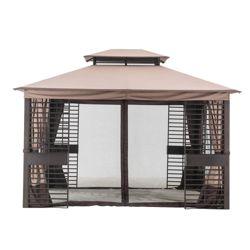 Sunjoy Dark Brown Replacement Mosquito Netting For Gt Soft Top W/ Flwr Boxes Gazebo (11x13 FT) L-GZ882PST-D Sold At Lowe's