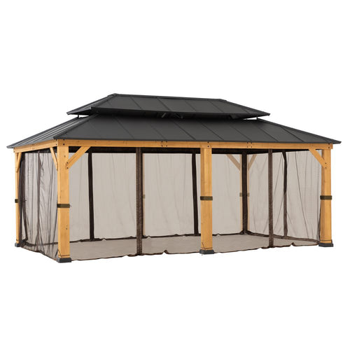 Sunjoy Replacement Gazebo Mosquito Netting Outdoor Panels for 12x20 ft Gazebo