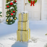 Sunjoy Christmas Light Up Present Boxes with LED Lights 18'', view 3