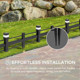 Sunjoy 5-Pack Metal Lattice Garden Fence with Solar Lights - Shadow Black, view 3